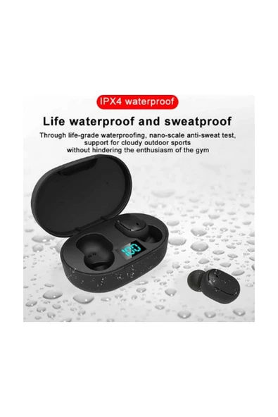 E6s Kablosuz Kulaklık Dijital Göstergeli Bluetooth Kulaklık 5.0 - Resim 3