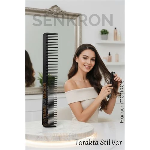 Karbon Plastik Saç Kesim Tarağı – 17.2 cm, Kuaför ve Kişisel Kullanıma Uygun ürün görseli