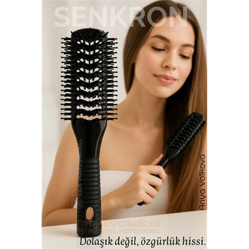 40 Ayak Nano Dolaşık Saç Açıcı 2 yüzeyli Tarak, Karbon Plastik Gövde, Havalandırmalı Tasarım ürün görseli