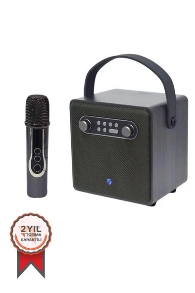 Bts-1688 Yeşil Mikrofonlu Karaoke Bluetooth Hoparlör ürün görseli 1