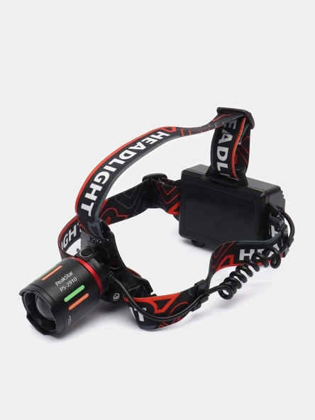 Ps-2910 Şarjlı Profesyonel Zoomlu Kamp Avcı Balıkçı Kafa Lambası Feneri ürün görseli 1