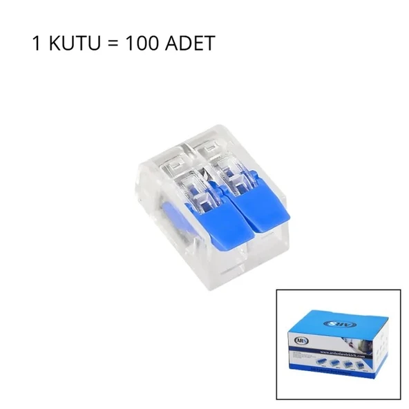 100 ADET 2 Lİ 2X2.5 KABLO GEÇMELİ MANDALLI BUAT KLEMENSİ (5365) - Resim 2