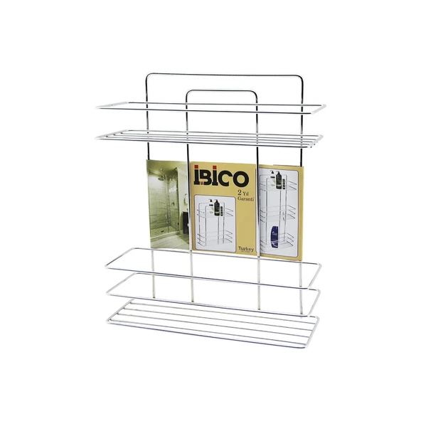 2 KATLI - DİKDÖRTGEN   KROM   METAL  BANYO KÖŞELİK - DUŞKABİN RAF - ŞAMPUANLIK (5365) ürün görseli 1