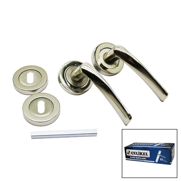ÇELİKEL-07 AMERİKAN ODA KAPI KOLU NİKEL SATEN (5365) ürün görseli 1