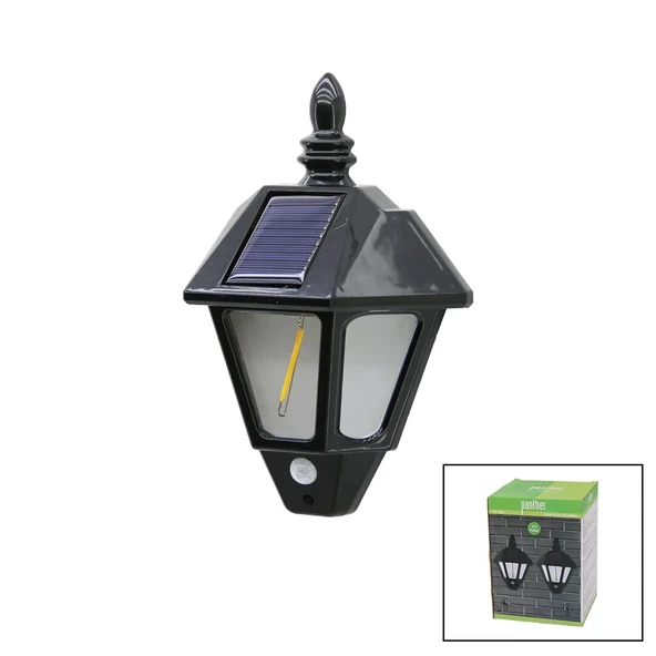 2 PCS  SOLAR - GÜNEŞ ENERJİLİ DUVAR LAMBASI COB LED SENSÖRLÜ= 3 MOD FONKSİYON BAHÇE-BALKON-SOKAK PT-2981 (5365) ürün görseli 1