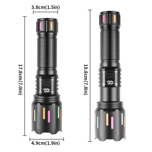 Ps-9954 30w Zoomlu Led Powerbank Özellikli Şarjlı Profesyonel El Feneri - Resim 2