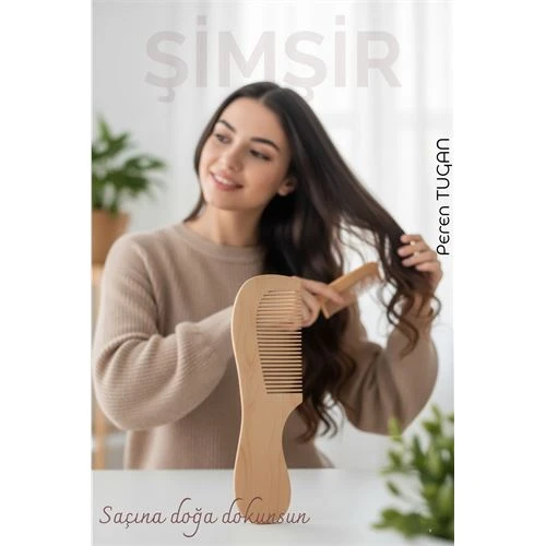 Doğal Şimşir Ahşap Tarak – 16 cm, Anti-statik, Kepek Karşıtı ve El Yapımı ürün görseli