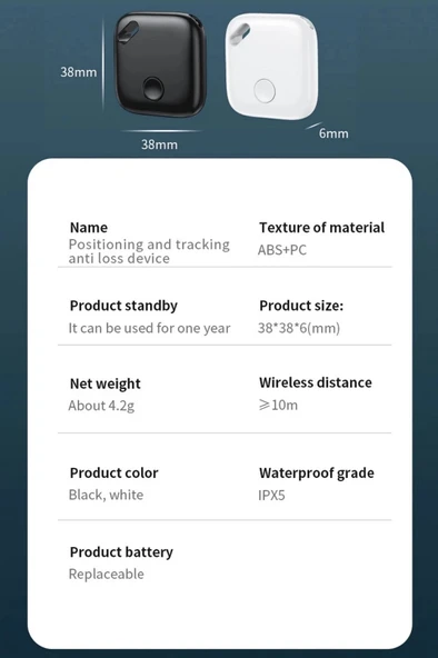 Smart Tag Airtag Akıllı Takip Cihazı Apple My Find Uyumlu Beyaz - Resim 7