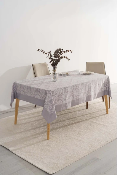 Damascus Gri Masa Örtüsü 160x220 cm - Resim 2