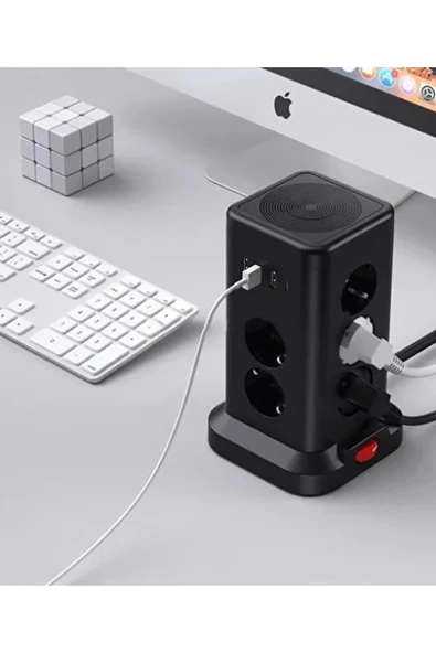 Wp711 Akım Korumalı Priz Kablosuz Şarj İstasyonu 11x Soket 3x Usb 1xtype-c Kablolu Grup Priz - Resim 4