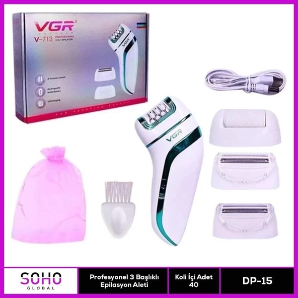 Profesyonel 3 Başlıklı Epilasyon Aleti ürün görseli