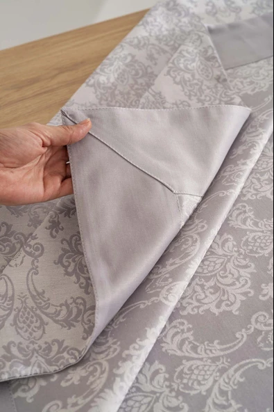 Damascus Gri Masa Örtüsü 160x220 cm - Resim 6