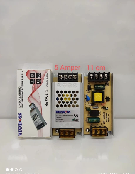 12V-5A-60W-IP20 ULTRA SLİM TRAFO (5365) ürün görseli