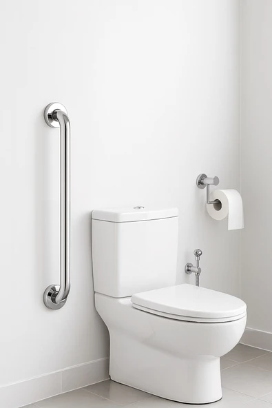 Yaşlı ve Engelli Tutunma Barı – Krom Kaplama 30 cm, Küvet ve Duş Tutamağı, Kaymaz Güvenlik Barı - Resim 4