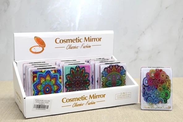 Mandala Desenli Hareketli Sulu El Aynası Alk4583 ürün görseli 1