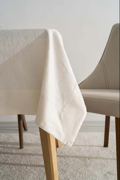 Damascus Krem Masa Örtüsü 160x220 cm - Resim 3