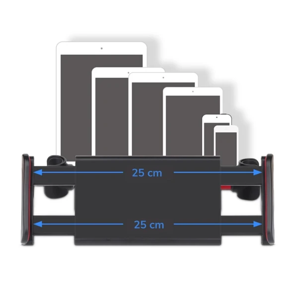 Oto Koltuk Arkası Telefon Tablet Tutucu Ayarlanabilir 360 Derece Dönebilen Pratik Stand (5365) - Resim 3