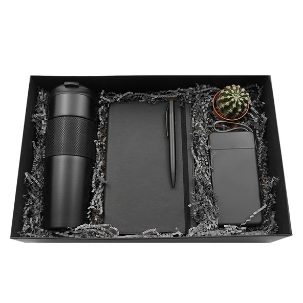Minimalist Dörtlü Vip Hediye Seti / Ajanda, Kalem, Termos ve Powerbank - Resim 2
