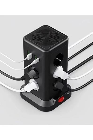 Wp711 Akım Korumalı Priz Kablosuz Şarj İstasyonu 11x Soket 3x Usb 1xtype-c Kablolu Grup Priz - Resim 3