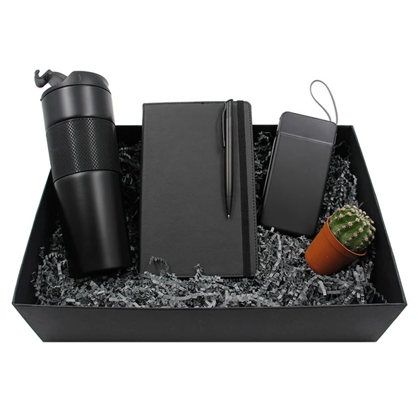 Minimalist Dörtlü Vip Hediye Seti / Ajanda, Kalem, Termos ve Powerbank ürün görseli