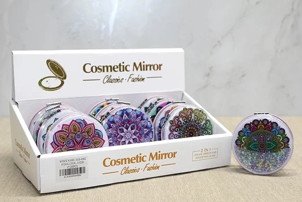 Mandala Desenli Hareketli Sulu El Aynası Alk4582 ürün görseli 1