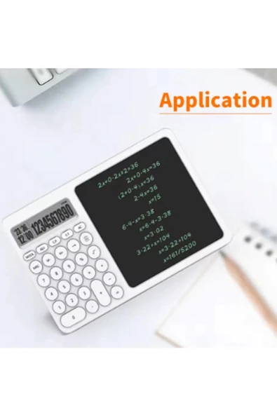 Çok Amaçlı Digital Hesap Makinesi Lcd Ekran Yazma Tableti Ofis Okul İçin Silinebilir El Yazısı Not Defteri - Resim 3