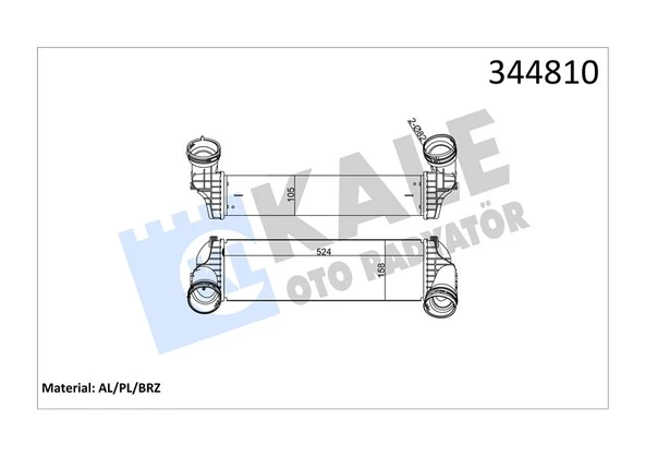 Bmw Turbo Radyatoru Bmw  X5 E70 F15 F85  X6 E71 F16 F86 İntercooler - Kale 344810 ürün görseli