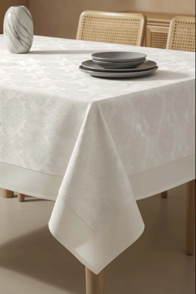 Damascus Krem Masa Örtüsü 160x220 cm ürün görseli 1