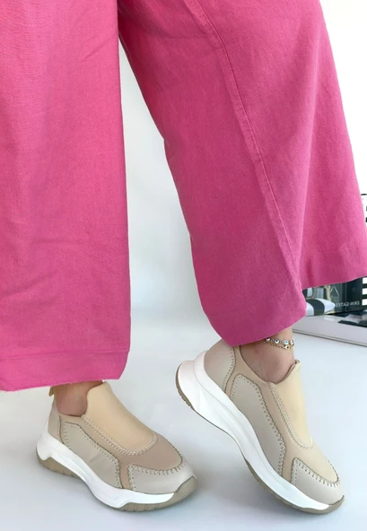 Kendy Bej Cilt Spor Ayakkabı - Resim 2