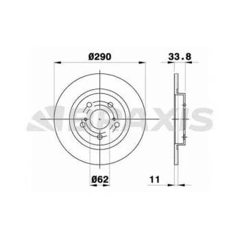 Toyota Fren Aynası Duz Arka Toyota Avensis 09-> (290x5) - Braxıs Ae0416 ürün görseli