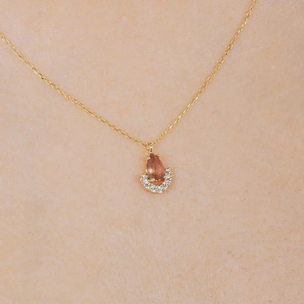 Gümüş Kolye - Zultanit Damla Taşlı 925 Ayar Gümüş Kolye