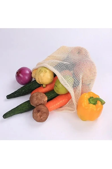 Pamuklu Organik Gıda Saklama Filesi 6'lı Set