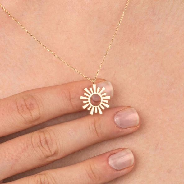 Gümüş Kolye - Güneş 925 Ayar Gümüş Kolye - 5