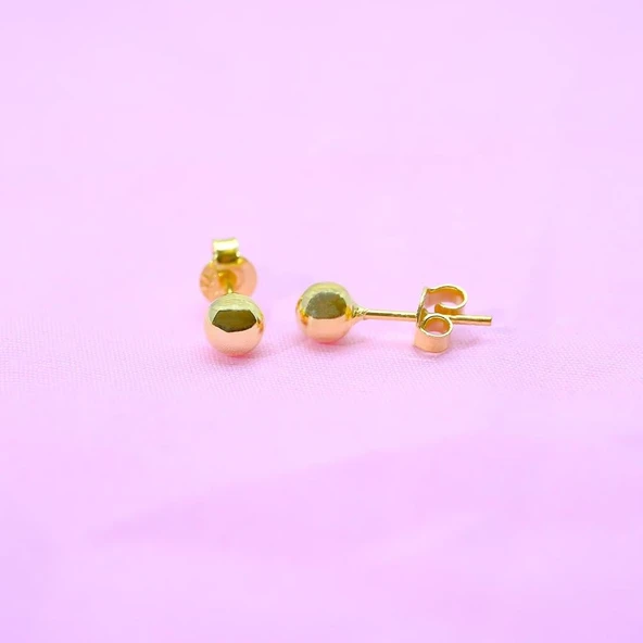 Gümüş Küpe - Kadın Minimal Top 925 Ayar Gümüş Küpe