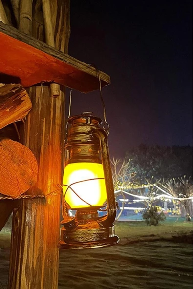 Nostaljik Retro Şarjlı Led Gaz Lambası Görünümlü Gece Lambası - Resim 5