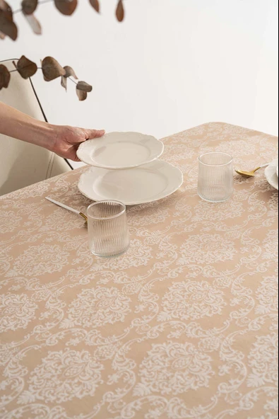 Damascus Cappuccino Masa Örtüsü 160x220 cm - Resim 5