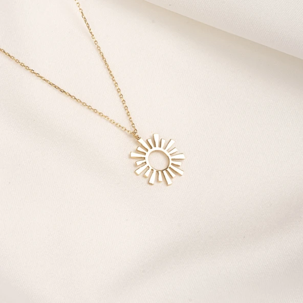 Gümüş Kolye - Güneş 925 Ayar Gümüş Kolye - 6