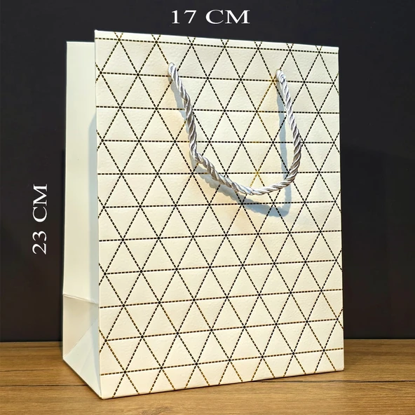 Beyaz Desenli Küçük Boy Hediye Çantası ürün görseli 1