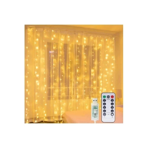 8 Fonksiyonlu Peri Perde Led Uzaktan Kumandalı Günışığı Perde Peri Led (3 mt x 3 mt) - Resim 2