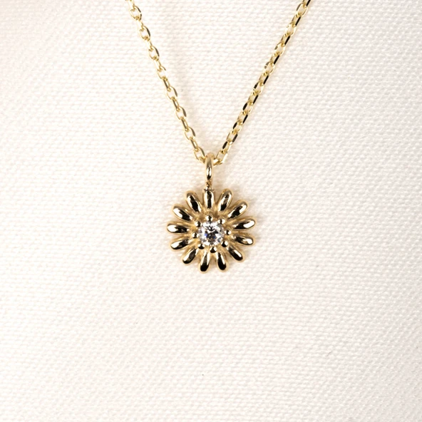 Gümüş Kolye - Zirkon Taşlı Tasarım 925 Ayar Gümüş Kolye - 5