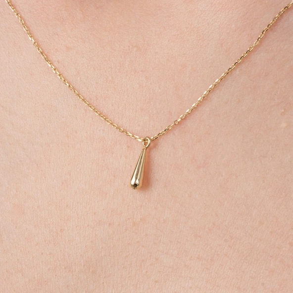 Gümüş Kolye - Minimal Damla 925 Ayar Gümüş Kolye - 2