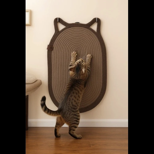 Mikopet Dekoratif Kedi Kulaklı Tırmalama Paspası - Resim 2