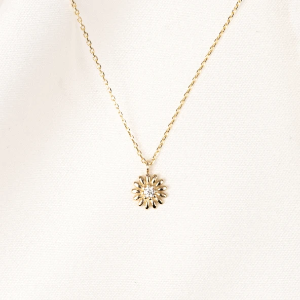 Gümüş Kolye - Zirkon Taşlı Tasarım 925 Ayar Gümüş Kolye - 6