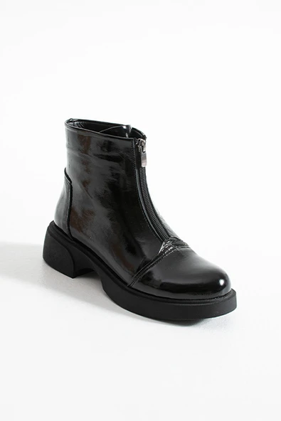 217651115-1 ZENNE Kadın Bot Siyah Rugan Deri - Resim 7