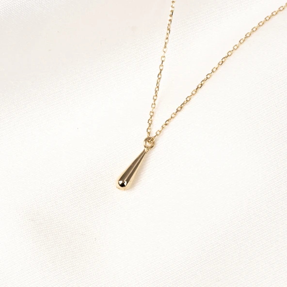 Gümüş Kolye - Minimal Damla 925 Ayar Gümüş Kolye - 8