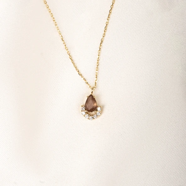 Gümüş Kolye - Zultanit Damla Taşlı 925 Ayar Gümüş Kolye - 8