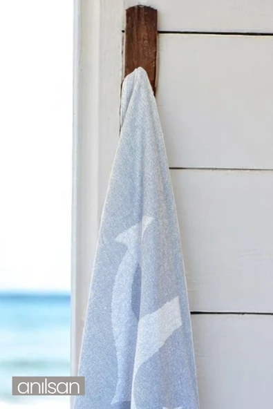 Çapa Plaj Havlusu %100 Pamuk 70x140 - Resim 2