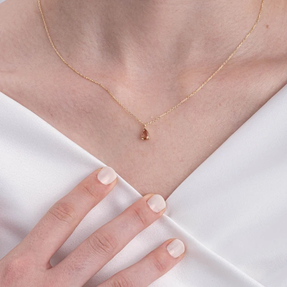 Gümüş Kolye - 0.25 Karat Zultanit (Renk Değiştiren) Doğal Taşlı Hediye 925 Ayar Gümüş Kolye - 4