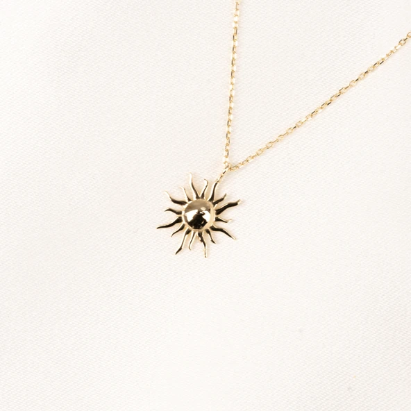 Gümüş Kolye - Güneş 925 Ayar Gümüş Kolye - 7