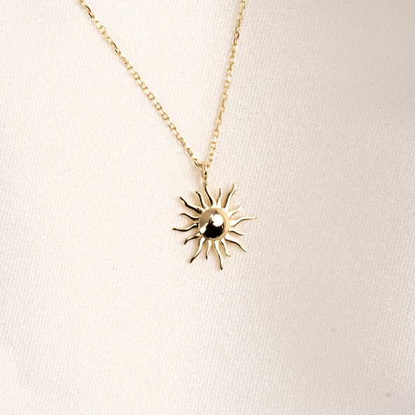 Gümüş Kolye - Güneş 925 Ayar Gümüş Kolye - 6